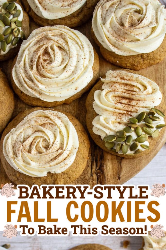 fall cookies - Soft Pumpkin Cookies with Cream Cheese Frosting