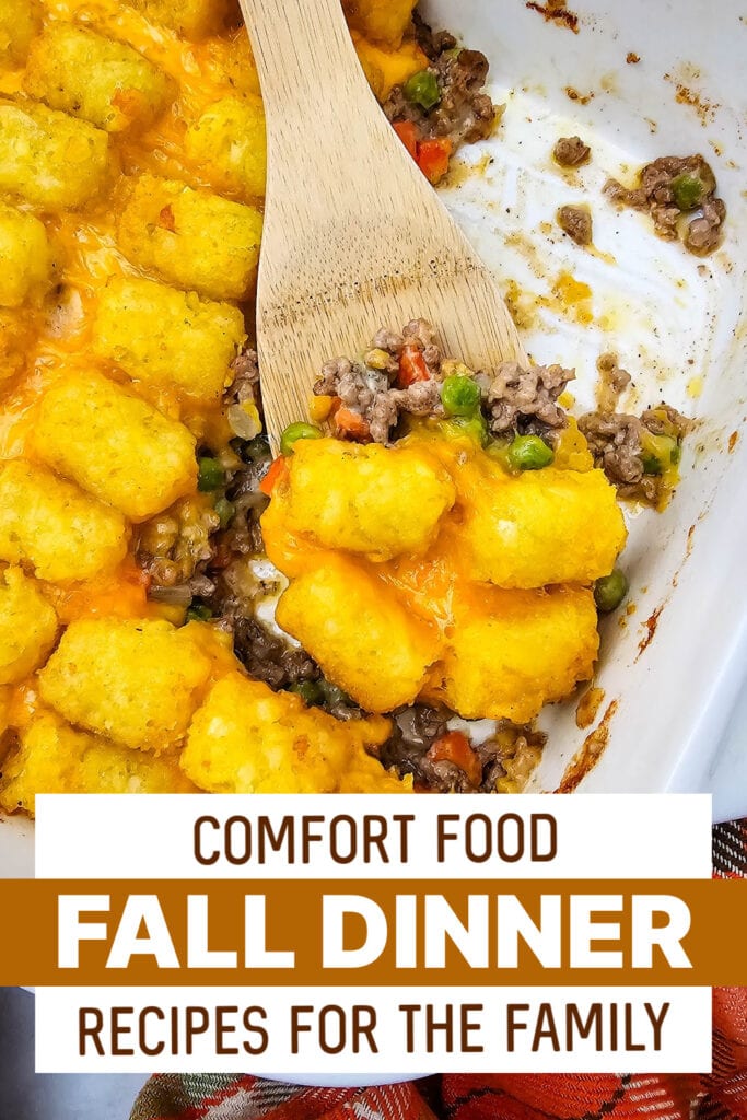 fall dinners - Beefy Cheesy Tater Tot Casserole