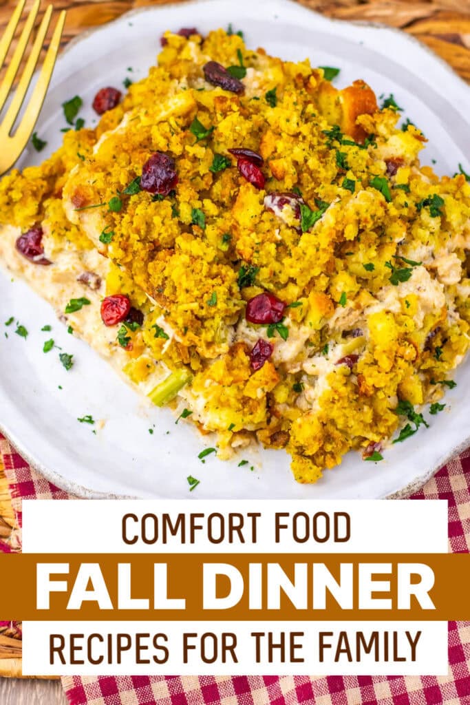 fall dinners - Harvest Chicken And Stuffing Bake