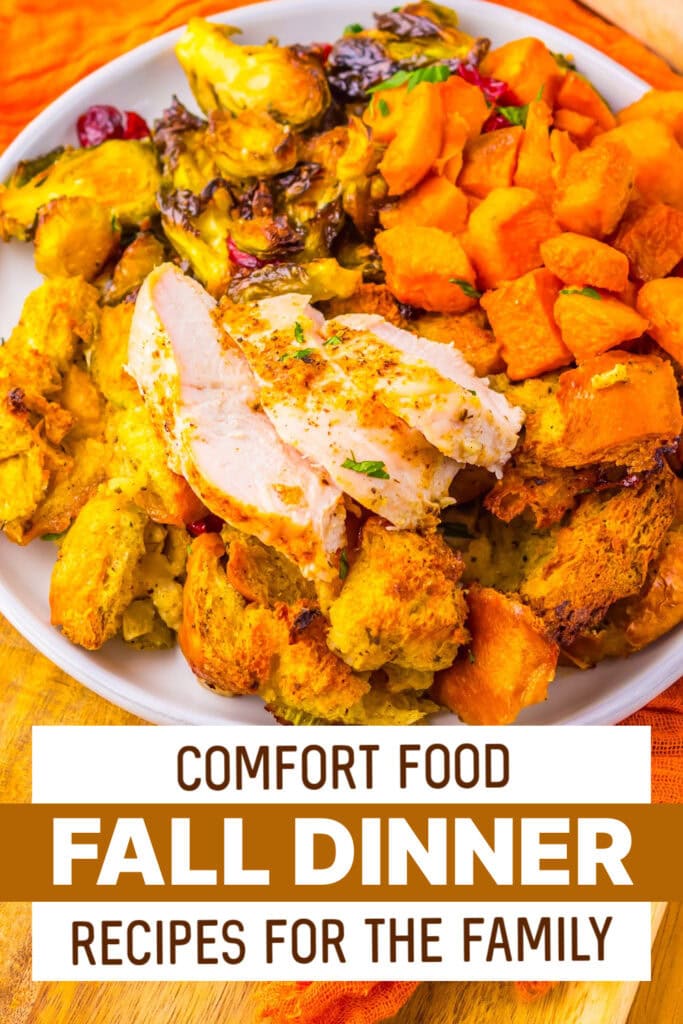fall dinners - Sheet Pan Turkey and Stuffing Dinner