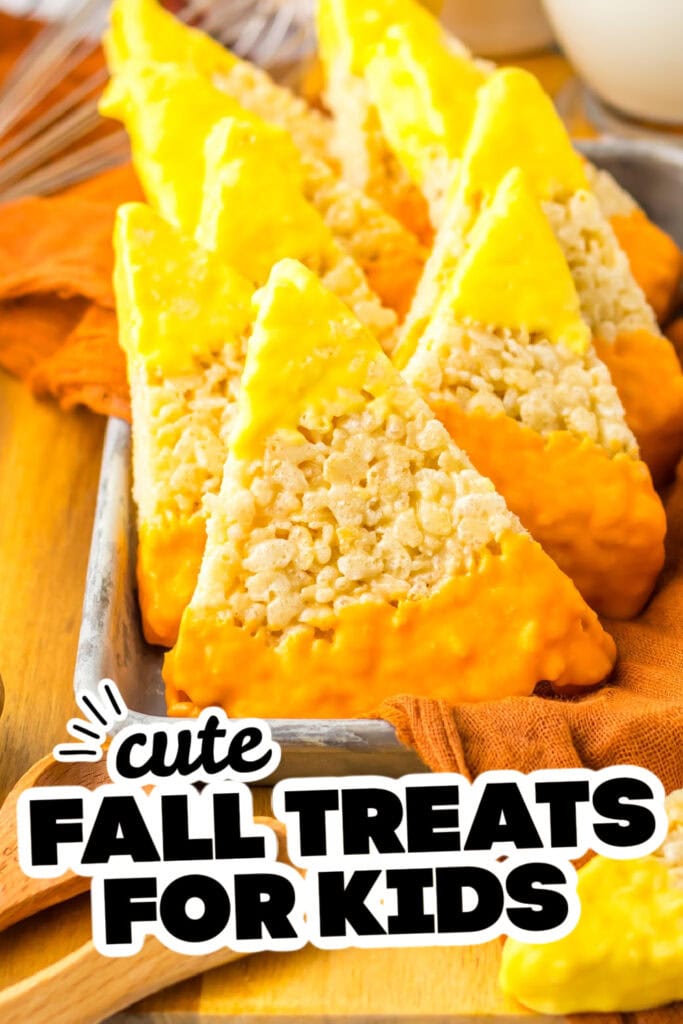 fall treats for kids - Candy Corn Rice Krispies