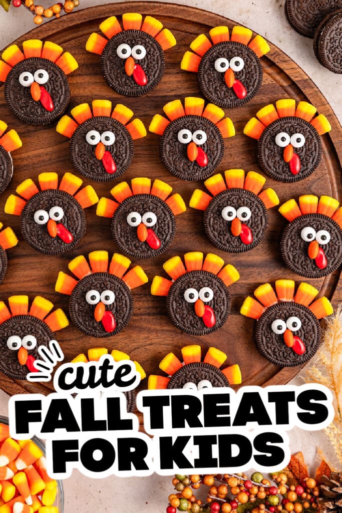 fall treats for kids - Cute Chocolate Oreo Turkeys
