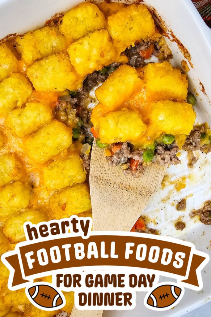 football food ideas - Beefy Cheesy Tater Tot Casserole