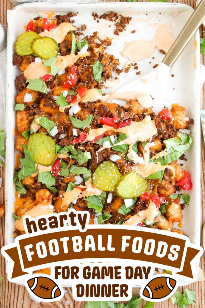 football food ideas -Cheeseburger Loaded Tots