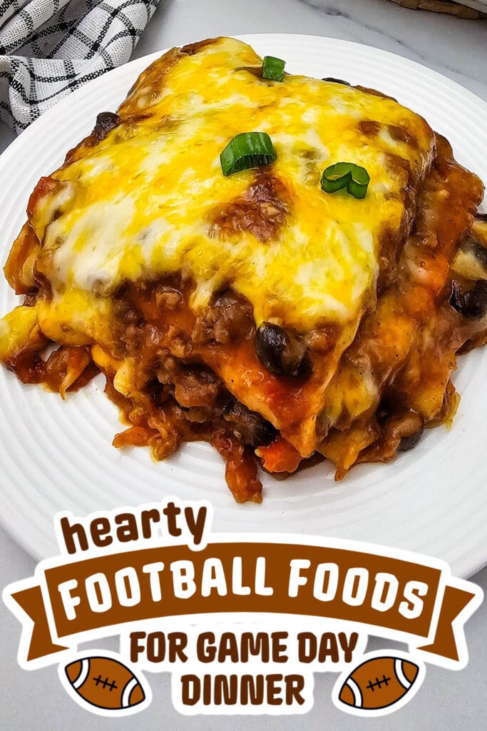 football food ideas - Mexican Lasagna Tortilla Casserole