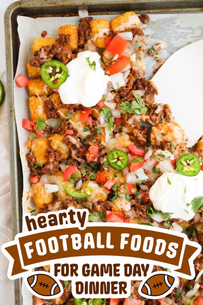 football food ideas - Sheet Pan Beef Tater Tot Nachos