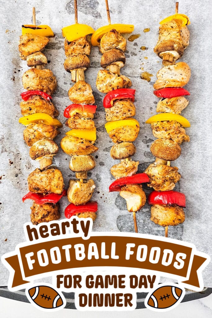 football food ideas -Sheet Pan Chicken Kabobs