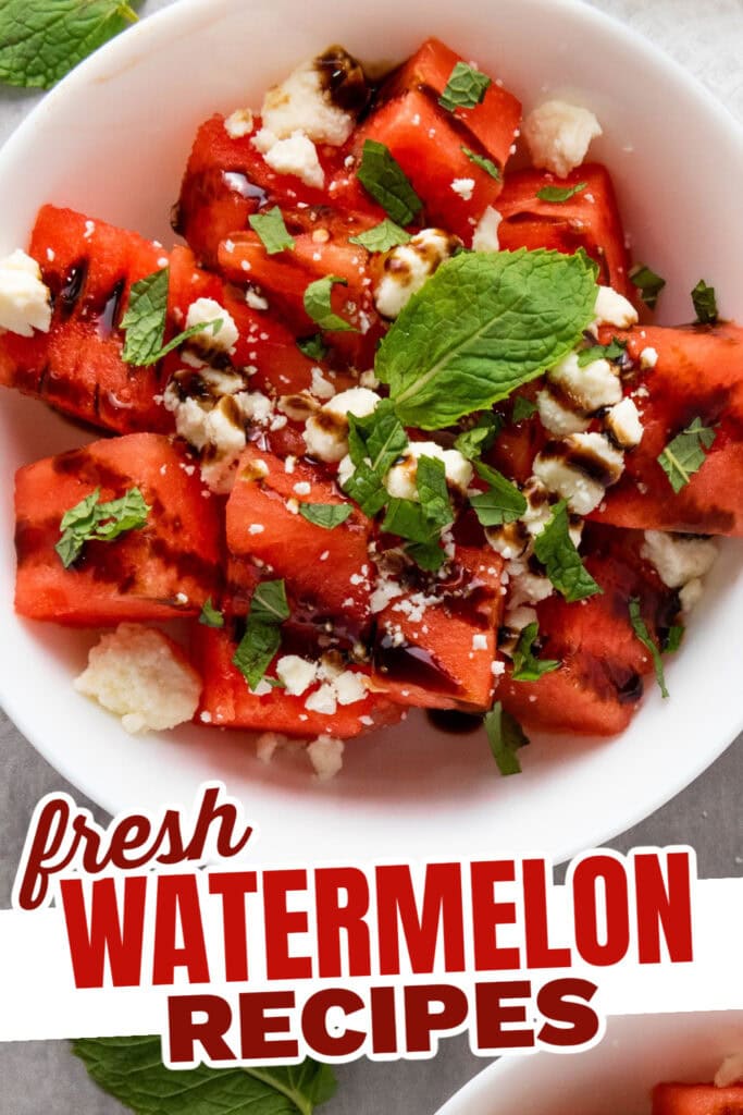 fresh watermelon recipes - Watermelon Feta Salad with Balsamic Glaze