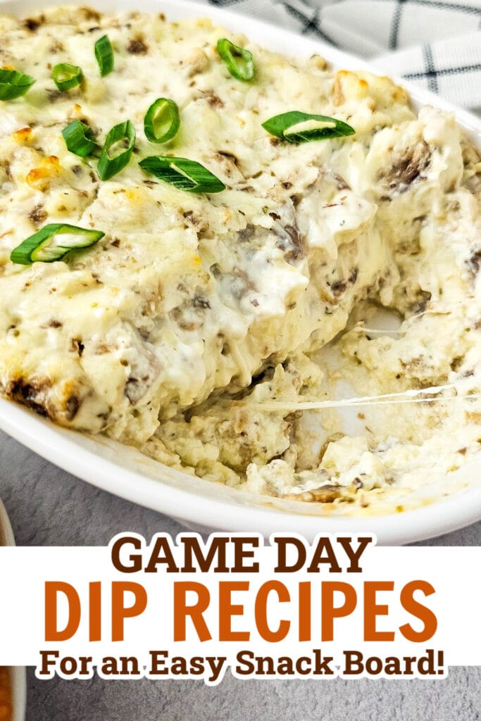 game day dips - Creamy Baked Mushroom Dip
