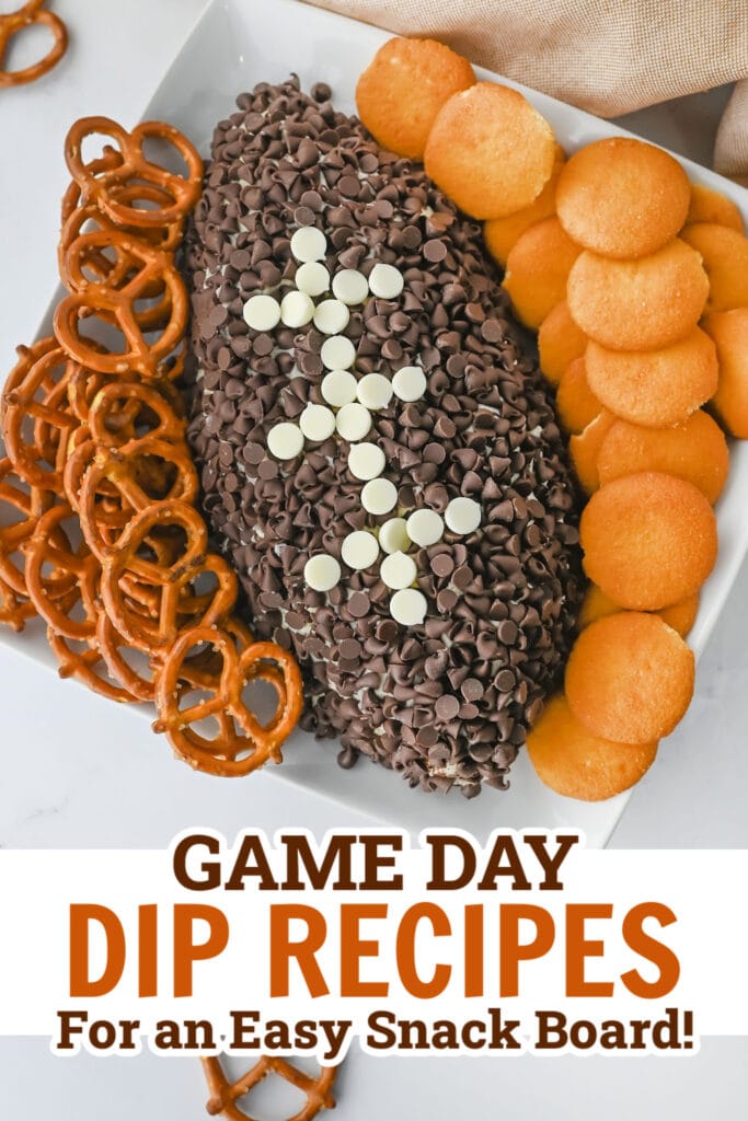 game day dips - Football Cheeseball Dip