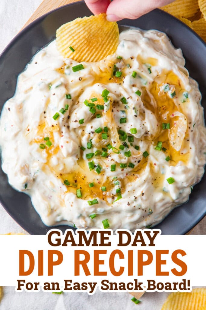 game day dips - French Onion Dip with Honey