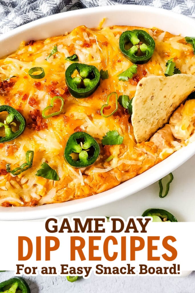 game day dips - Hot Cheesy Bacon Bean Dip