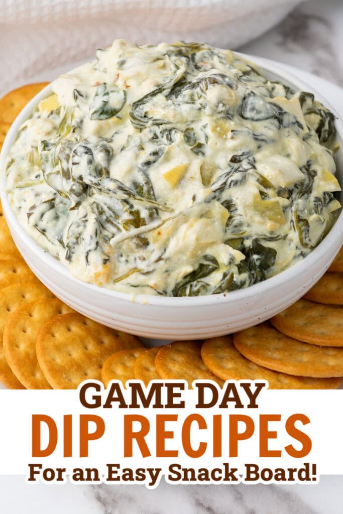 game day dips - Slow Cooker Spinach Artichoke Dip
