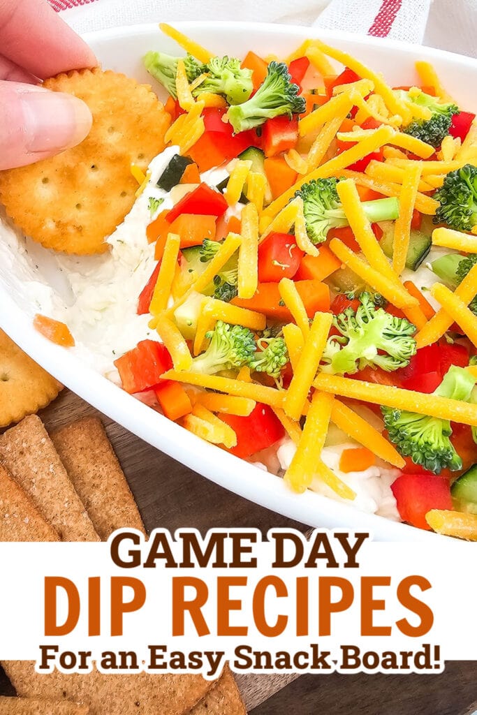game day dips - Veggie Pizza Dip
