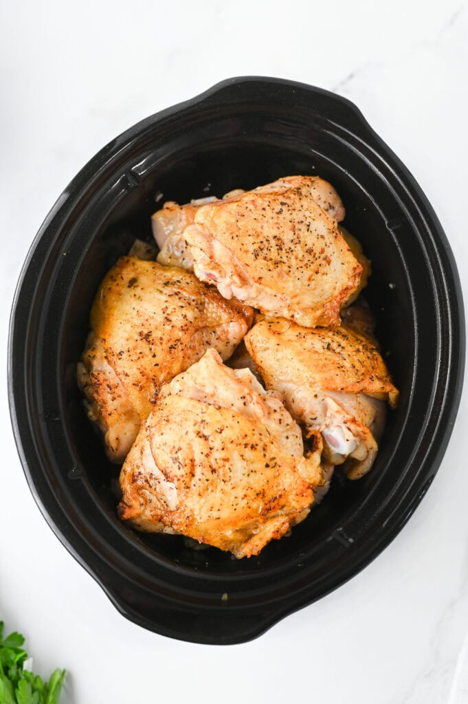 Slow Cooker Garlic Parmesan Chicken and Potatoes Process Photo