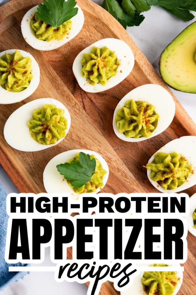 high protein appetizers - Avocado Deviled Eggs