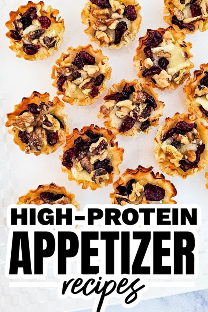 high protein appetizers - Baked Cranberry and Walnut Brie Bites