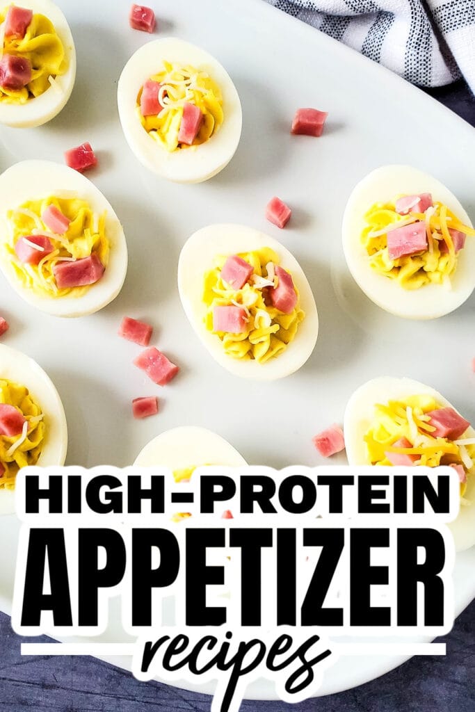 high protein appetizers - Ham and Cheese Deviled Eggs