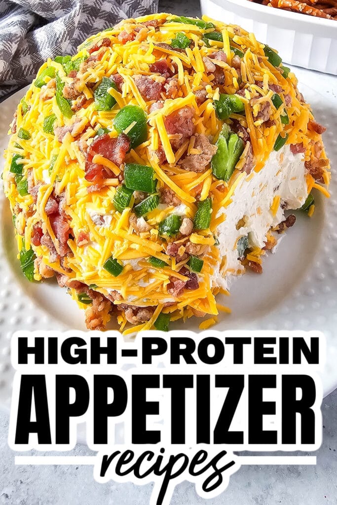 high protein appetizers - Jalapeño Popper Cheeseball