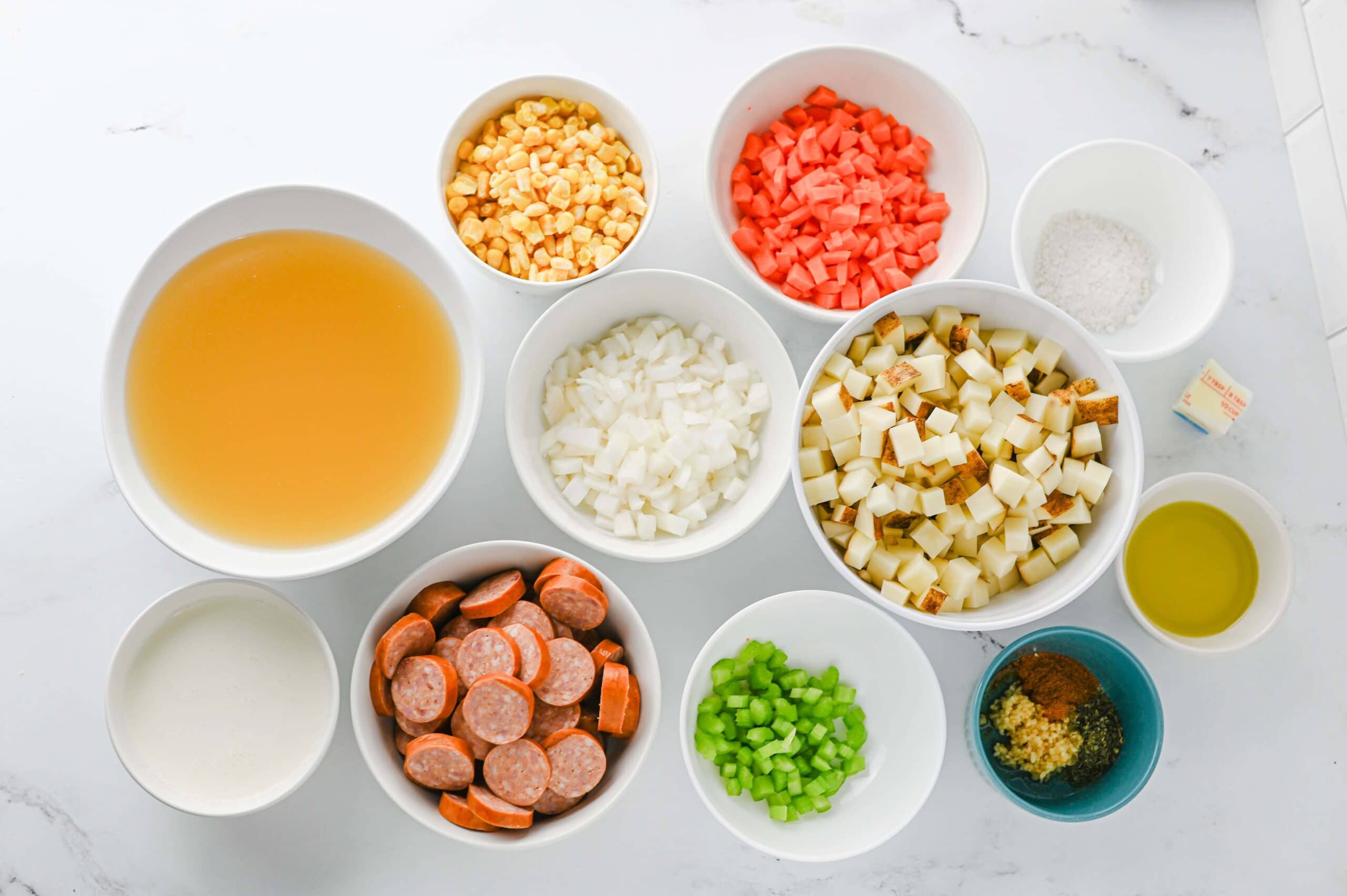 Creamy Kielbasa Potato Soup Process Ingredients