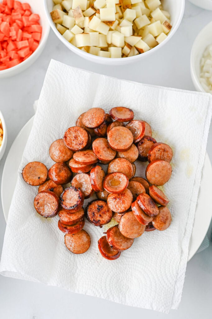 Creamy Kielbasa Potato Soup Process Photo