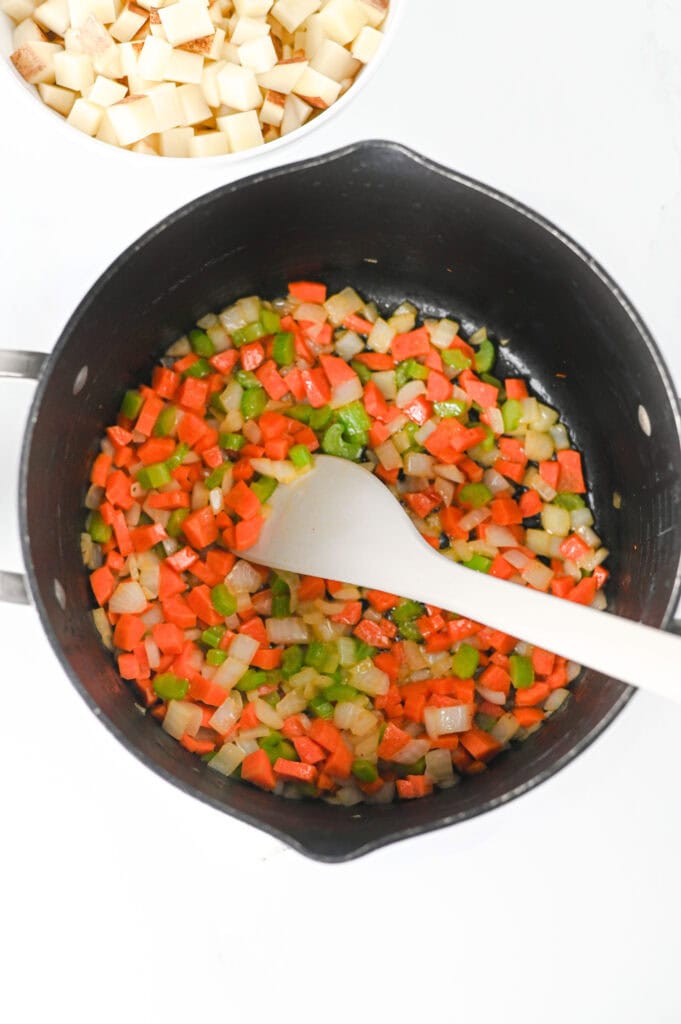 Creamy Kielbasa Potato Soup Process Photo