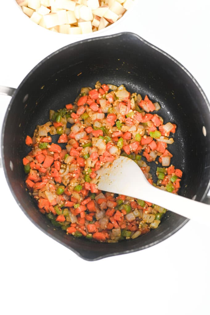 Creamy Kielbasa Potato Soup Process Photo