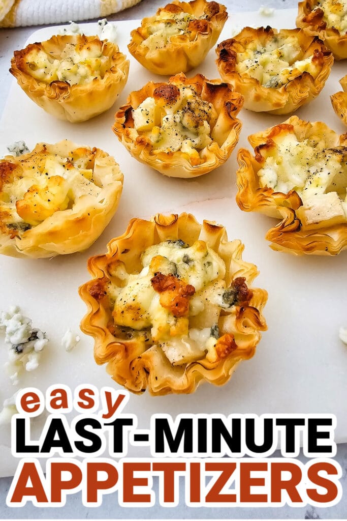 last-minute appetizers-Blue Cheese and Pear Phyllo Bites