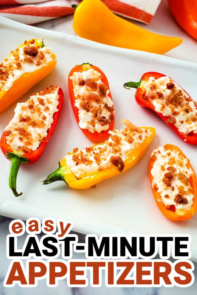 last-minute appetizers-Cheesy Bacon Stuffed Mini Peppers