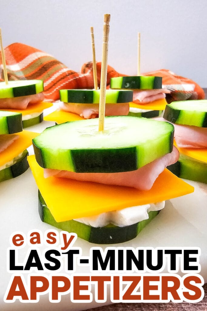 last-minute appetizers-Ham & Cheese Cucumber Sandwich Bites