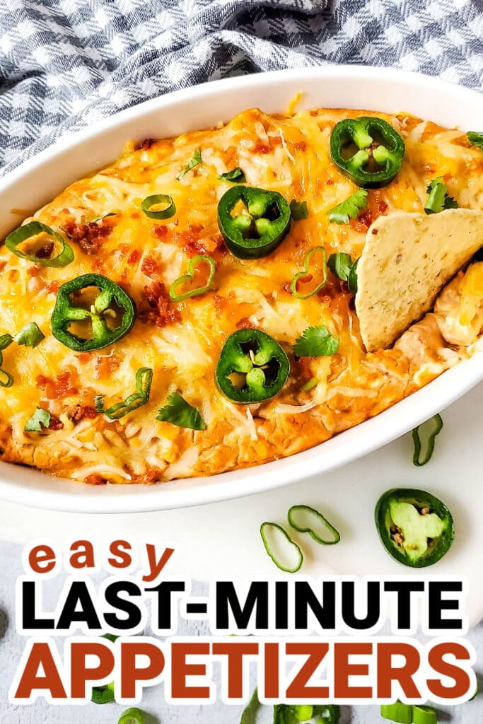 last-minute appetizers-Hot Cheesy Bacon Bean Dip