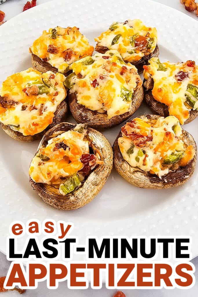 last-minute appetizers-Jalapeño Popper Stuffed Mushrooms
