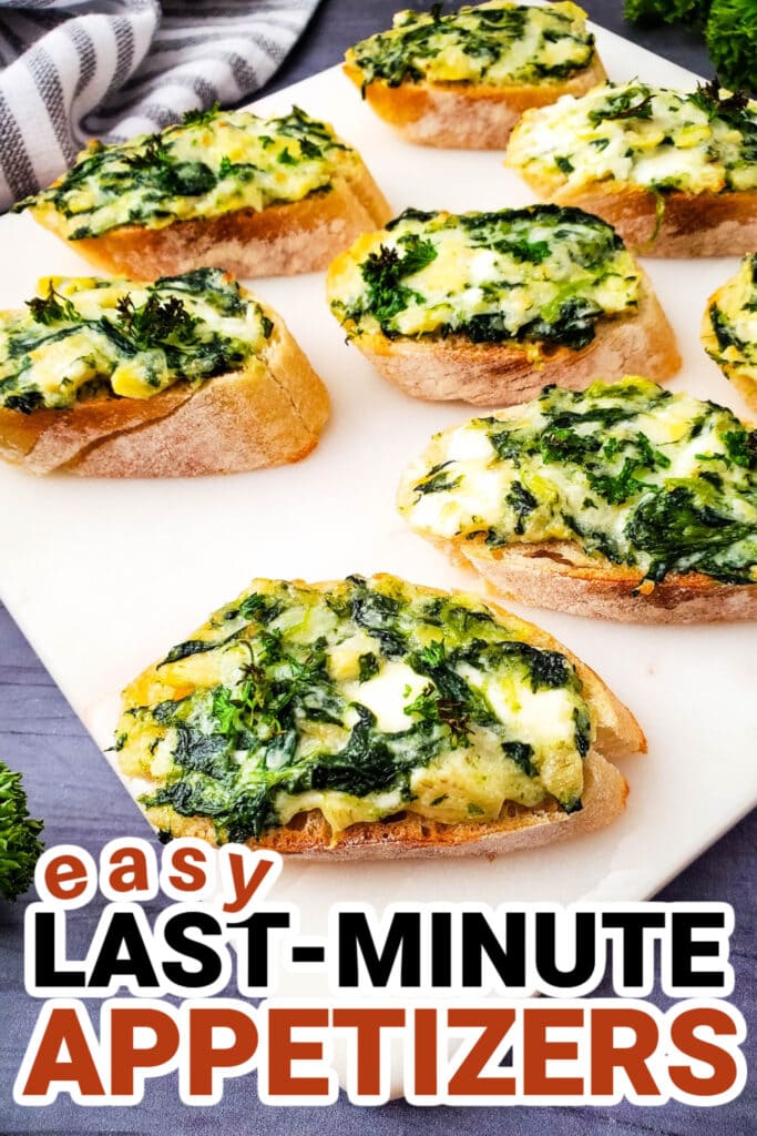 last-minute appetizers-Spinach Artichoke Crostini