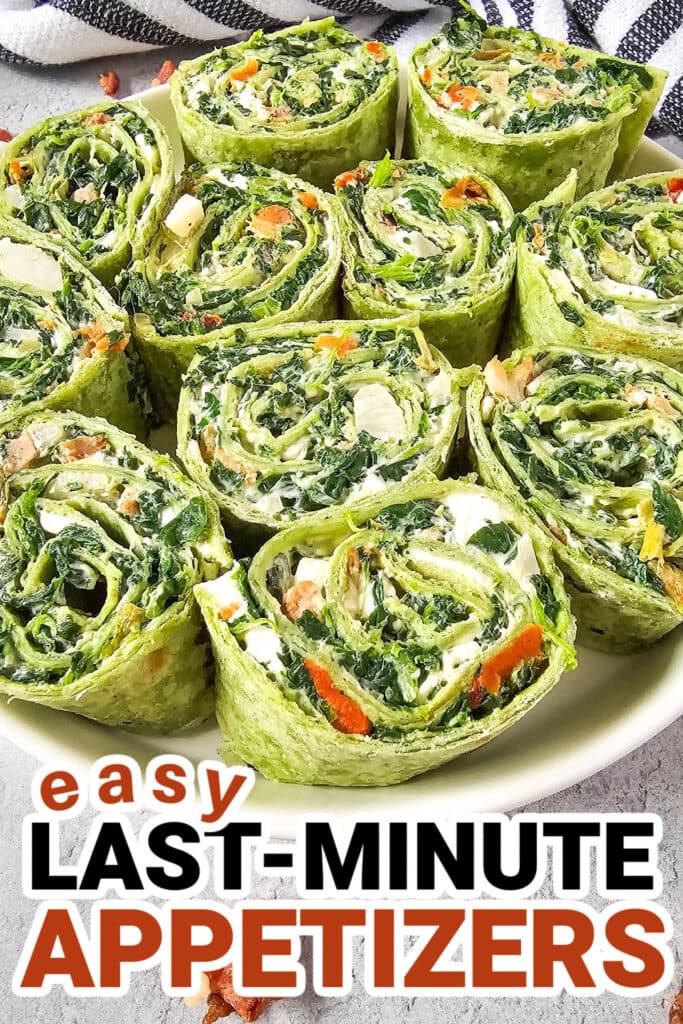 last-minute appetizers-Spinach Dip Pinwheels