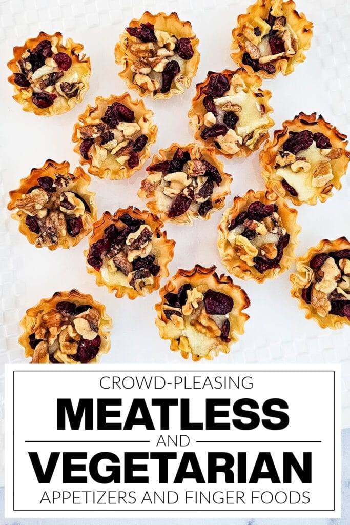 meatless and vegetarian appetizers - Baked Cranberry and Walnut Brie Bites