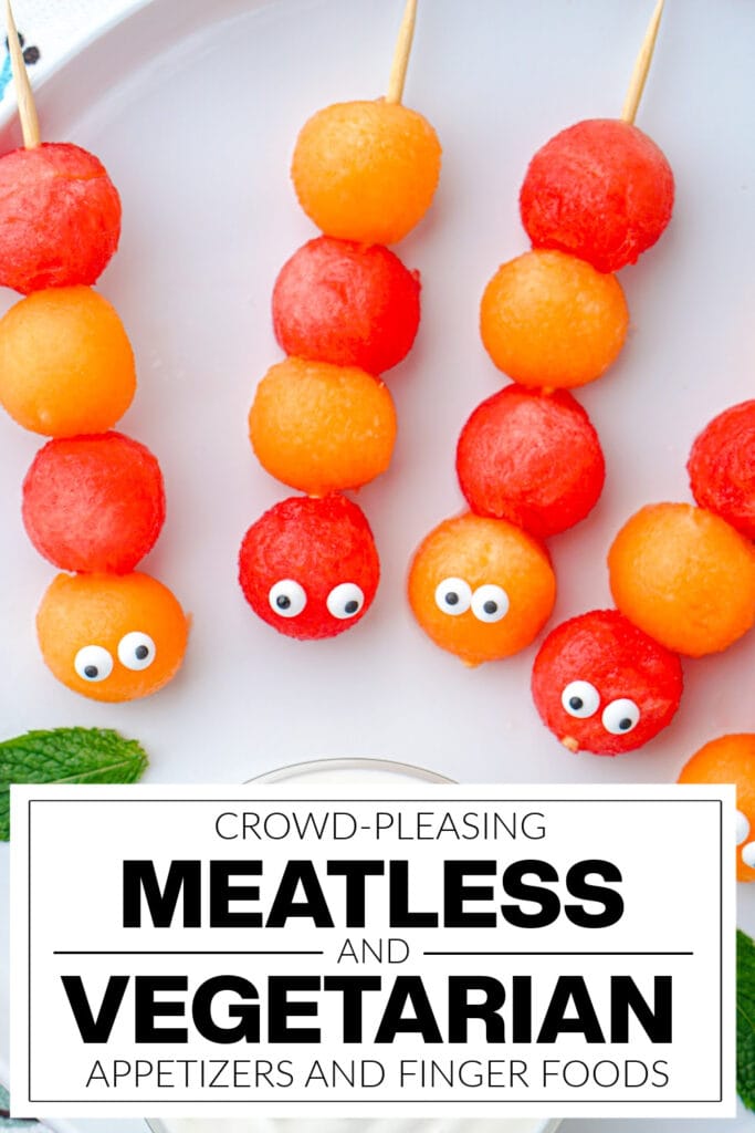 meatless and vegetarian appetizers - Caterpillar Fruit Kabobs