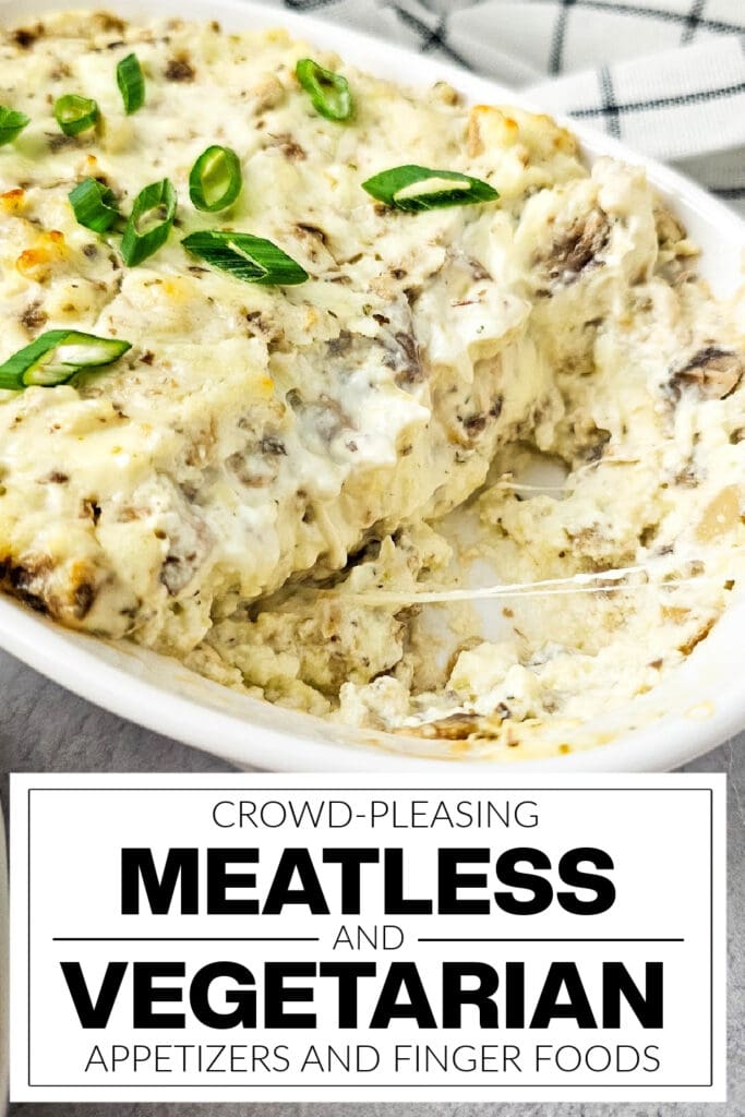meatless and vegetarian appetizers - Creamy Baked Mushroom Dip