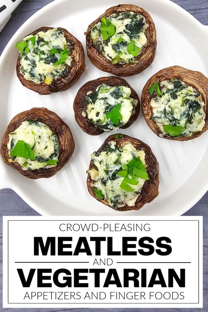 meatless and vegetarian appetizers - Creamy Spinach and Ricotta Stuffed Mushrooms
