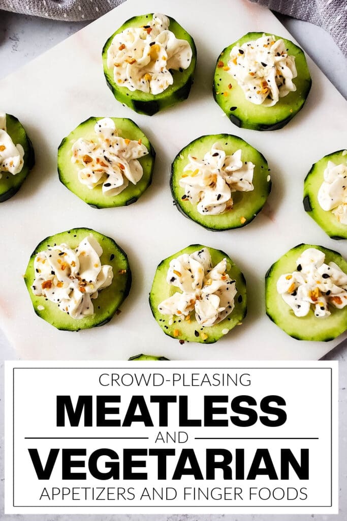 meatless and vegetarian appetizers - Everything Bagel Cucumber Bites