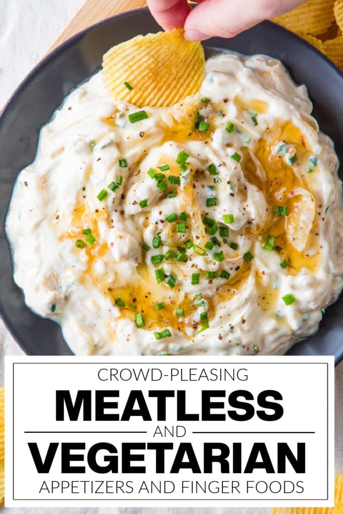 meatless and vegetarian appetizers - French Onion Dip with Honey