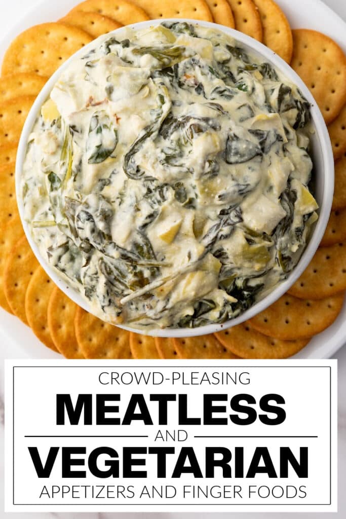 meatless and vegetarian appetizers - Slow Cooker Spinach Artichoke Dip