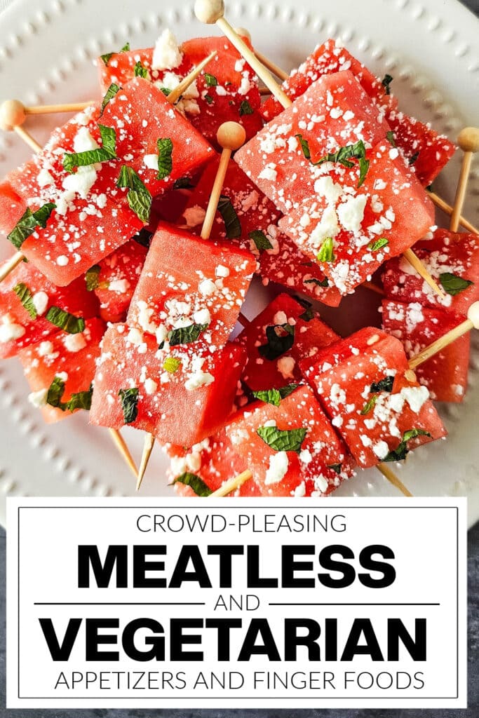 meatless and vegetarian appetizers - Watermelon Feta Skewers
