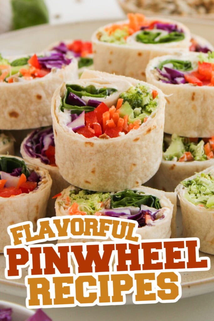 pinwheel recipes -Rainbow Veggie Pinwheels