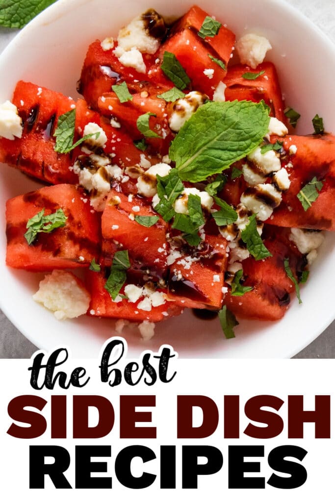 side dish recipes -Watermelon Feta Salad with Balsamic Glaze