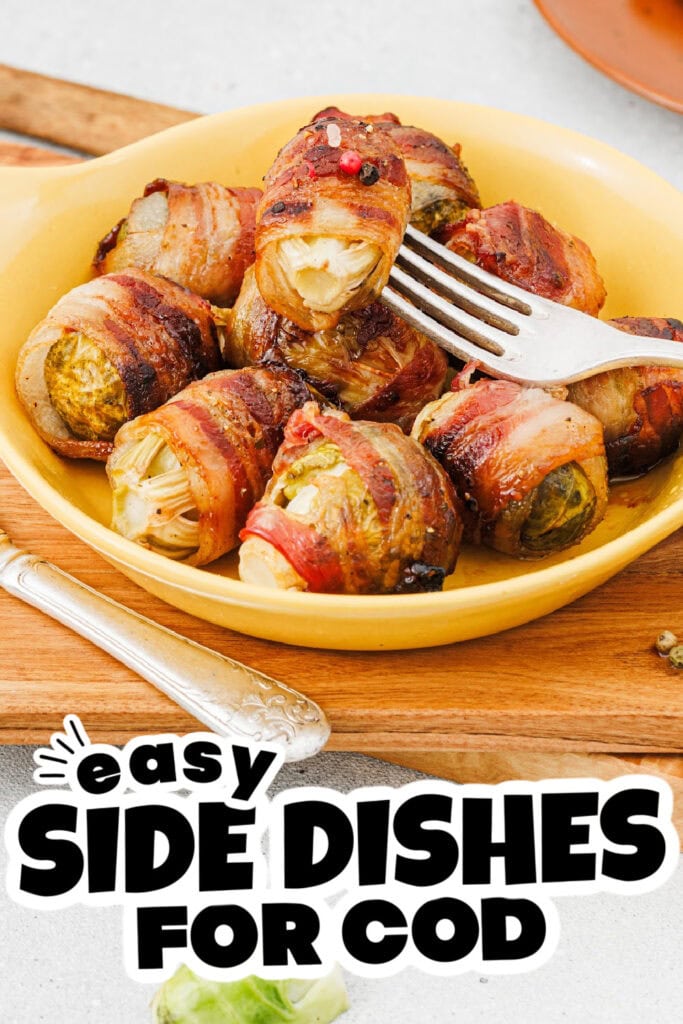 side dishes for cod - Maple Glazed Bacon-Wrapped Brussels
