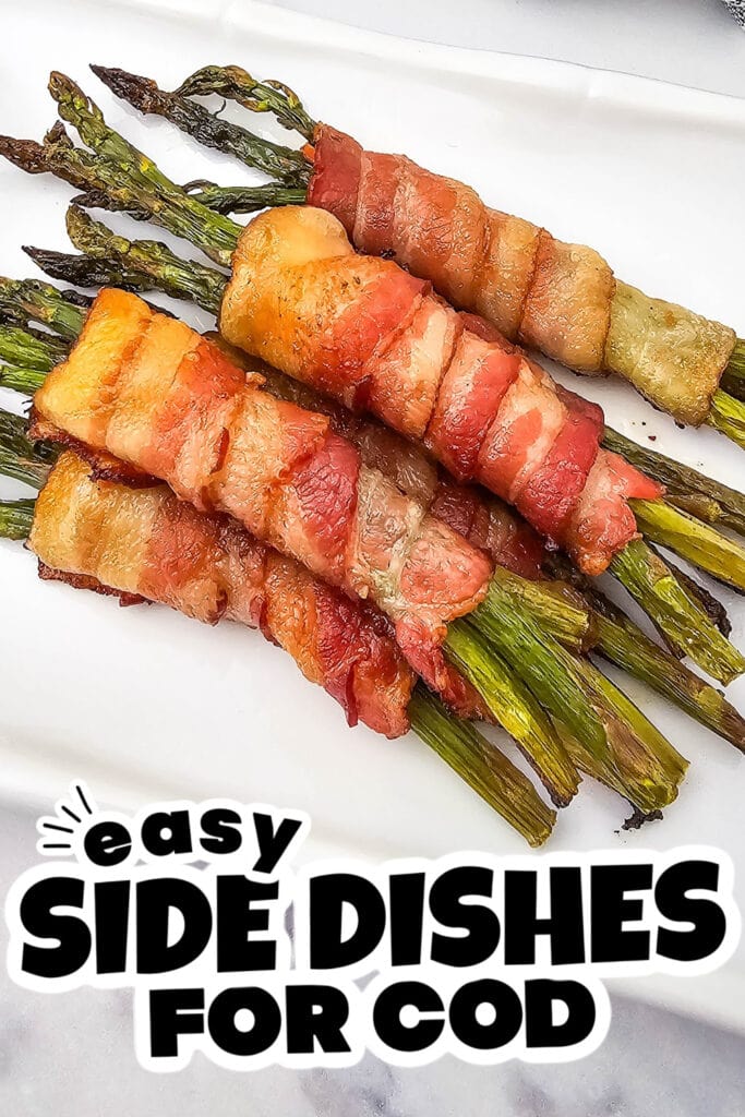 side dishes for cod - Roasted Bacon Wrapped Asparagus Bundles