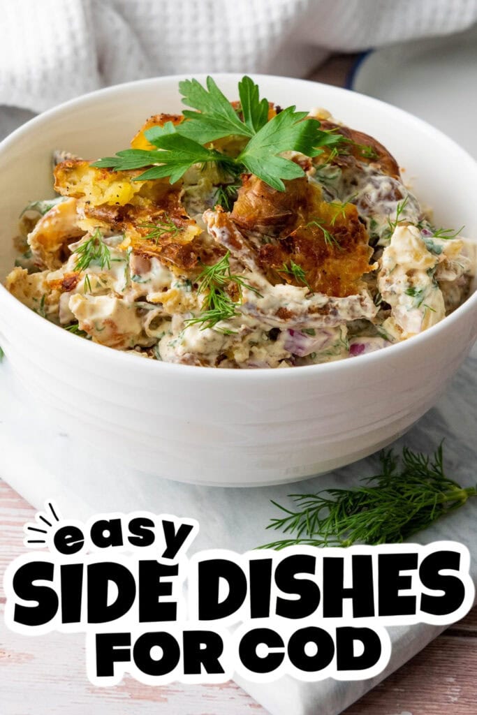 side dishes for cod - Smashed Potato Salad