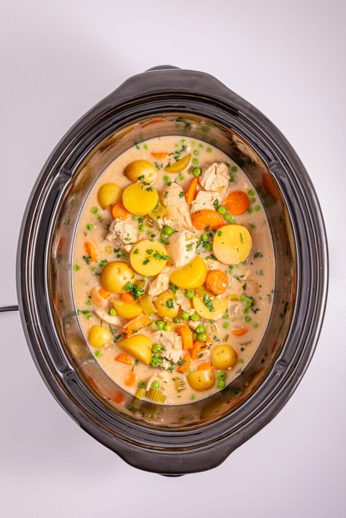 Slow Cooker Creamy Chicken Stew Process Photo