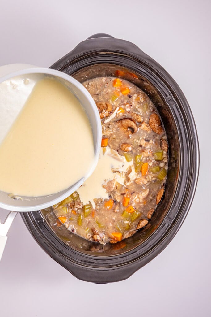 Slow Cooker Chicken Wild Rice Soup Process Photo