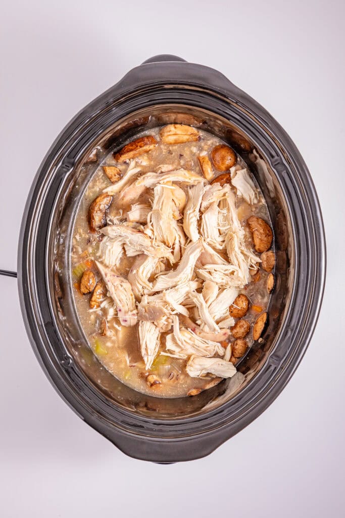 Slow Cooker Chicken Wild Rice Soup Process Photo
